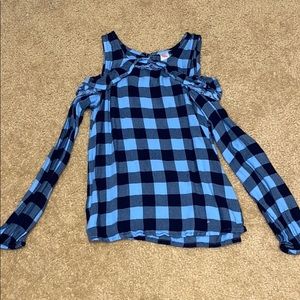 blue flannel shirt